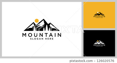 silhouette mountain vector design template 126020576