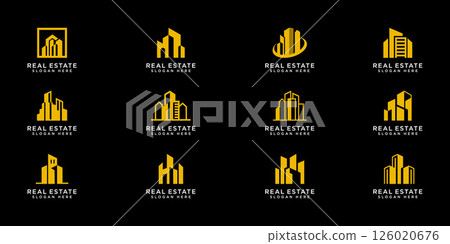 set of building logo vector design 126020676