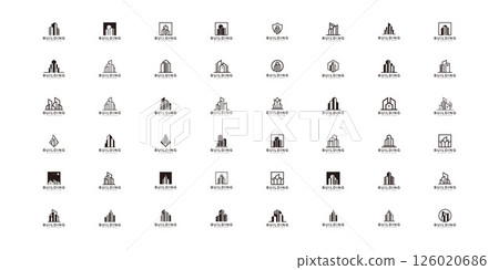 set of building logo vector design 126020686