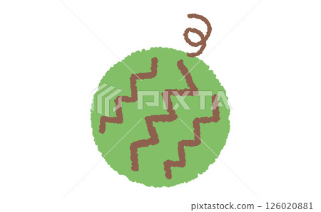 簡單的綠色西瓜插畫 簡單的綠色西瓜插畫 126020881