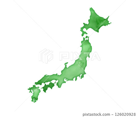 Map of Japan with watercolor texture Map of Japan with watercolor texture 126020928