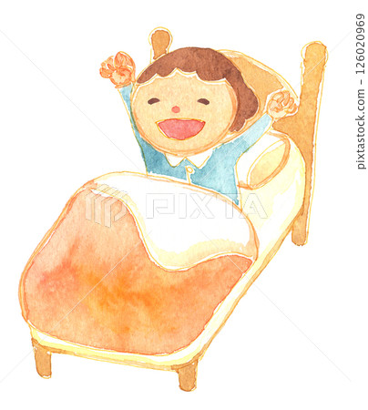 孩子醒來的插圖 - 兒童保育、教育和教育材料 孩子醒來的插圖 - 兒童保育、教育和教育材料 126020969