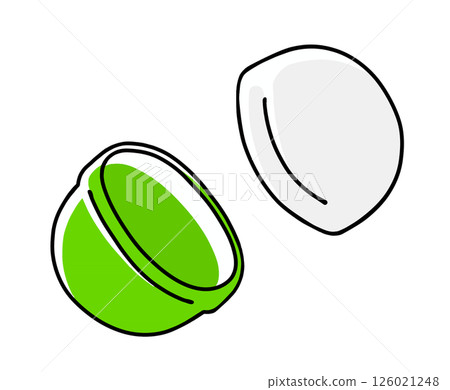 一個簡單的、開放的、純色的扭蛋膠囊 126021248