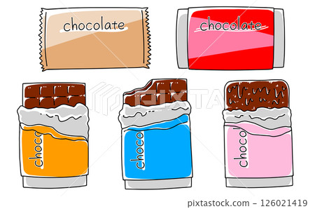 A simple chocolate bar set with solid coloring A simple chocolate bar set with solid coloring 126021419