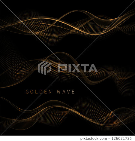 Isolated elements of golden hue, design set 126021725