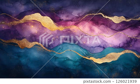 abstract background with magic wave lines 126021939