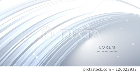 Abstract background curved speed motion light grey and white stripe lines. 126022932