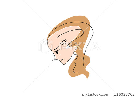 Dissatisfied woman in profile 126023702