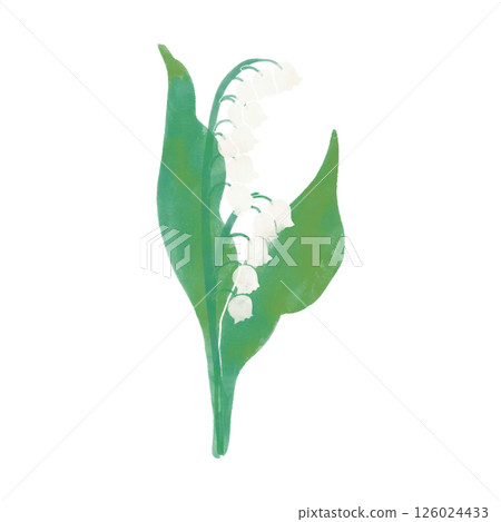 淡淡水彩風格的原創鈴蘭 126024433