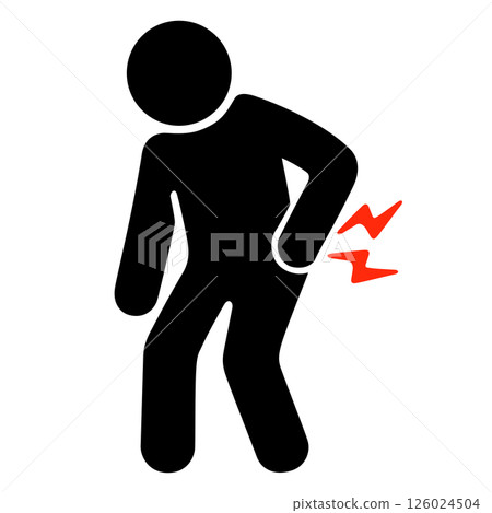 患有背痛的人的象形圖向量插圖 患有背痛的人的象形圖向量插圖 126024504