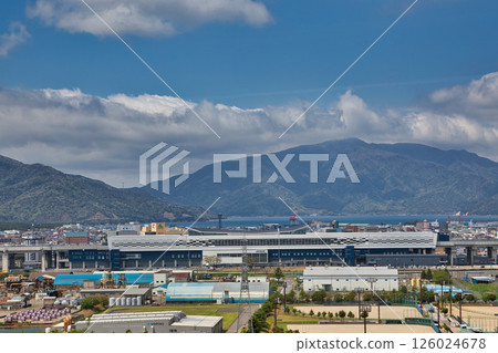 View of JR Tsuruga Station and Tsuruga Bay 126024678