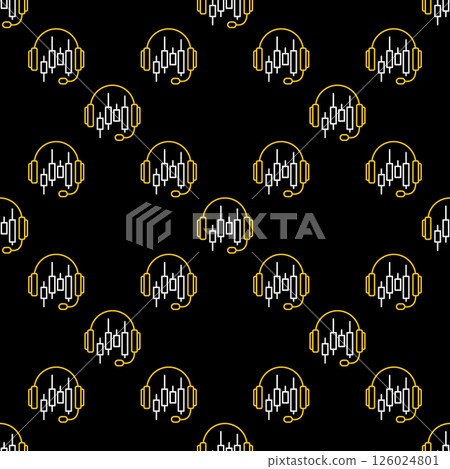 AI Trading Headset vector thin line seamless pattern AI Trading Headset vector thin line seamless pattern 126024801
