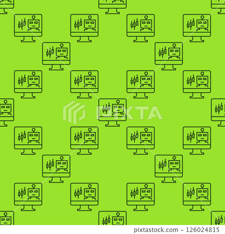 Automated Trading ChatBot on PC screen vector thin line seamless pattern Automated Trading ChatBot on PC screen vector thin line seamless pattern 126024815