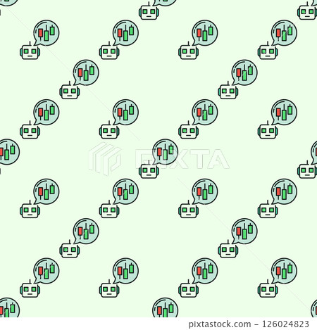Cryptocurrency Trading Robot with Speech Bubble vector automation tools colored seamless pattern Cryptocurrency Trading Robot with Speech Bubble vector automation tools colored seamless pattern 126024823