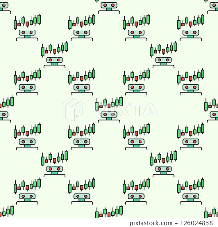 Trading Bot vector Crypto Automation Tool colored seamless pattern 126024838