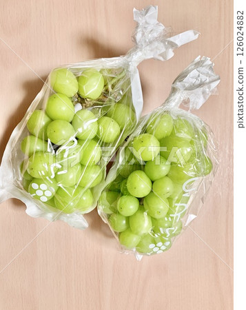 Stock photo: Muscat grapes in a transparent plastic bag Stock photo: Muscat grapes in a transparent plastic bag 126024882