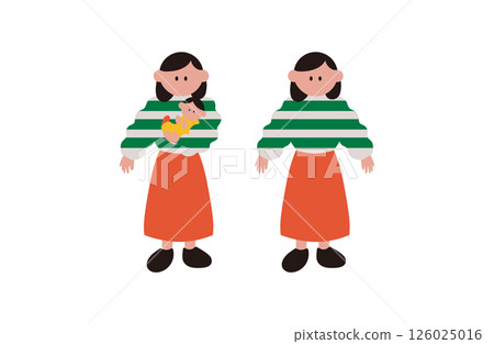 A woman holding a baby 126025016