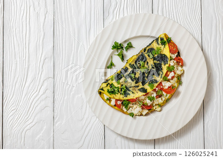 Spinach Onion Goat Cheese Cherry Tomato Omelette Spinach Onion Goat Cheese Cherry Tomato Omelette 126025241