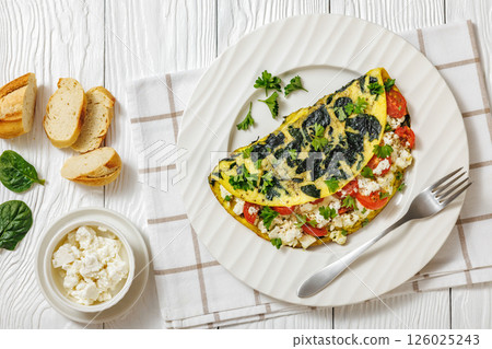 Spinach Onion Goat Cheese Cherry Tomato Omelette Spinach Onion Goat Cheese Cherry Tomato Omelette 126025243
