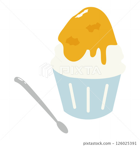 黃色刨冰的插圖 126025391