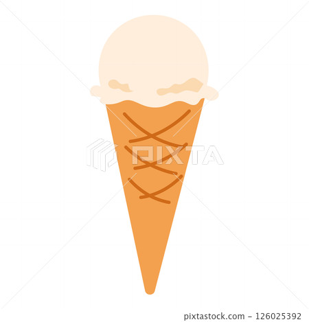 錐形杯中香草冰淇淋的插圖 126025392