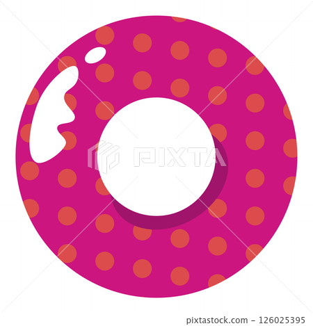 Pink polka dot swim ring 126025395