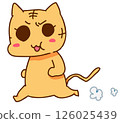 Fat cat running 126025439