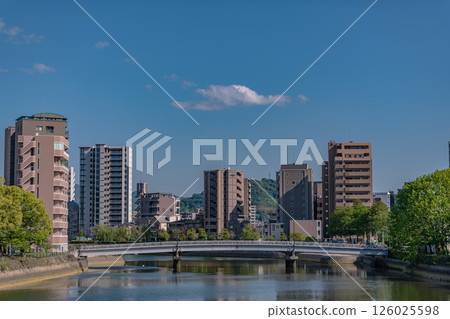 廣島市的河畔風景：從圓光橋眺望的段原河畔風景 126025598