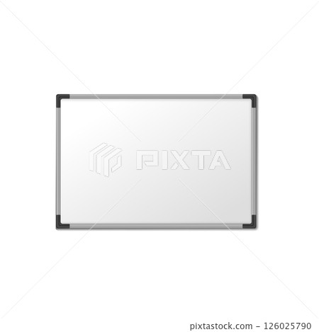 Whiteboard with Silver Frame and Corner Mounts Vector 126025790