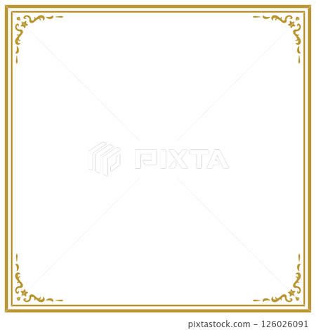 Antique / Vintage / Square / Frame / Border / Gold / Illustration / Material 126026091
