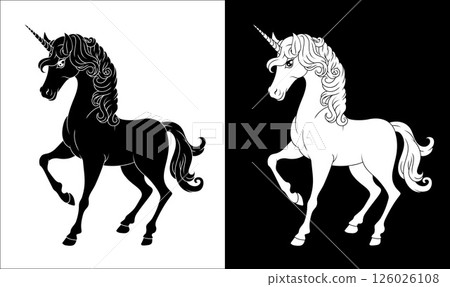 Unicorn Horn Horse Animal Cartoon Mascot From Myth 126026108