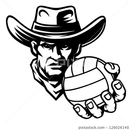 Cowboy Volleyball Ball Sports Team Mascot 126026148