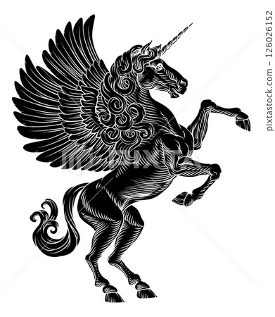 Heraldic Coat of Arms Crest Unicorn Pegasus Heraldic Coat of Arms Crest Unicorn Pegasus 126026152