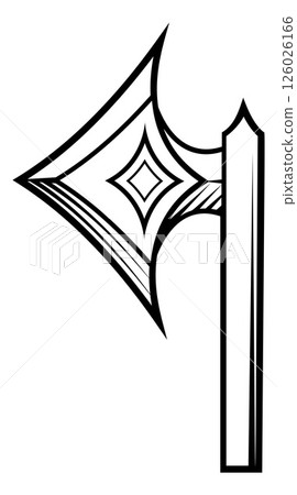 Axe Medieval Weapon Vintage Woodcut Tattoo Style 126026166