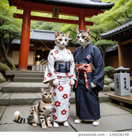 A cat praying at a shrine 126026248