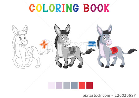 Cartoon little donkey  on white background  126026657