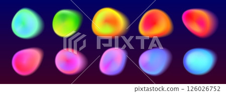 Neon aura gradient circles on dark background Neon aura gradient circles on dark background 126026752