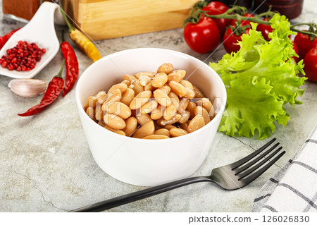 White canned beans in the bowl White canned beans in the bowl 126026830