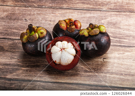 Sweet ripe juicy tropical Mangosteen 126026844