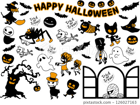 Halloween cute illustration set 126027163