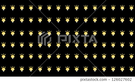 Cute background illustration of a pixelated inspiration light bulb 126027602
