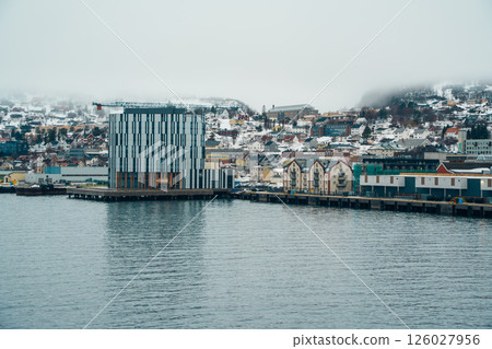 Harstad City Waterfront in Winter, Northern Norway 126027956