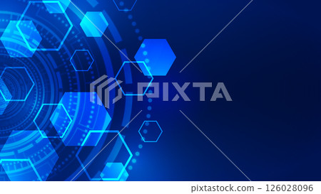Futuristic pattern with blue light technology background 126028096