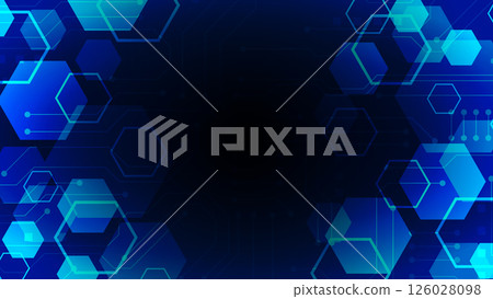 Futuristic pattern with blue light technology background 126028098