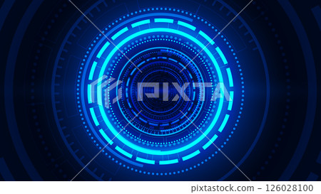 Futuristic hexagon pattern with glowing blue light technology background 126028100
