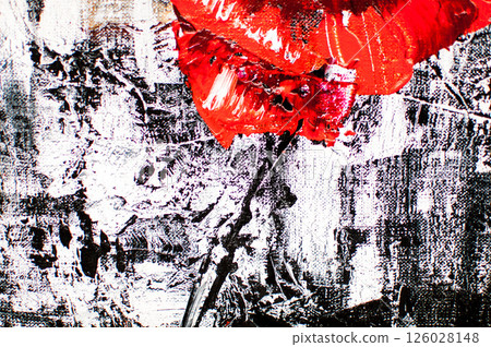 artistic black background with white and red paint blots artistic black background with white and red paint blots 126028148