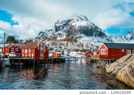 Traditional Fishing Village of A in Lofoten Norway Traditional Fishing Village of A in Lofoten Norway 126028209