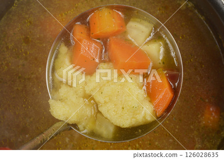 Vegetable soup with semolina dumplings Vegetable soup with semolina dumplings 126028635