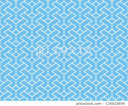 The geometric pattern with lines. Seamless vector background. White and blue texture. Graphic modern pattern. Simple lattice graphic design 126028694