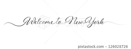 Welcome to New York. One-line welcome sign. A design element for a creative idea Welcome to New York. One-line welcome sign. A design element for a creative idea 126028726